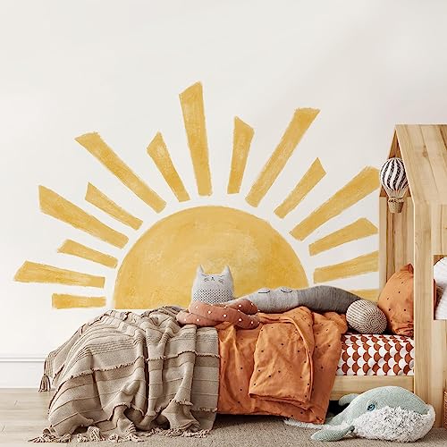 EXQUILEG Wandtattoo Sonne Wandaufkleber Boho Dekor Kinderzimmer Wandsticker Wanddeko für Mädchen Wandsticker Schlafzimmer Babyzimmer Kinderzimmer (Sonne) von EXQUILEG