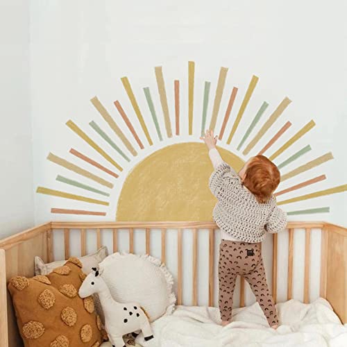 EXQUILEG Wandtattoo Sonne Wandaufkleber Boho Dekor Kinderzimmer Wandsticker Wanddeko für Mädchen Wandsticker Schlafzimmer Babyzimmer Kinderzimmer von EXQUILEG