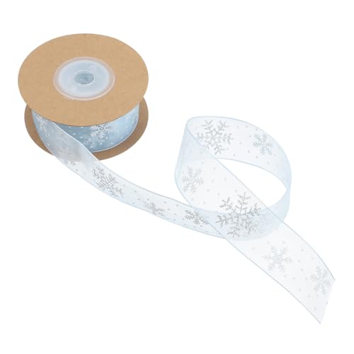 EXQUIMEUBLE 1 Rolle Winterbänder Wickelband Glitzerband Schneeflockenband Verdrahtet Bänder Für Handwerk Schneeflockenband Schneeband Band Für Blumenstrauß Schleife Chiffon Sky-blue EXQUIMEUBLE 1 Rolle Winterbänder Wickelband Glitzerband Schneeflockenband Verdrahtet Bänder Für Handwerk Schneeflockenband Schneeband Band Für Blumenstrauß Schleife Chiffon Sky-blue von EXQUIMEUBLE