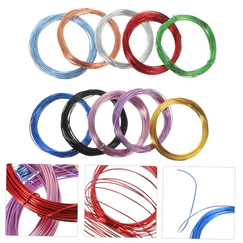 EXQUIMEUBLE 10 Rollen Bunter Aluminiumdraht für Schmuck Basteldraht Flexibel Leicht für DIY Perlen und Schmuckherstellung Farben Alle Rostfrei Anodisiert Vielseitig für Handwerk und EXQUIMEUBLE 10 Rollen Bunter Aluminiumdraht für Schmuck Basteldraht Flexibel Leicht für DIY Perlen und Schmuckherstellung Farben Alle Rostfrei Anodisiert Vielseitig für Handwerk und von EXQUIMEUBLE