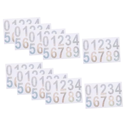 EXQUIMEUBLE 10 Sets Garagennummernschild Aufklebernummern Reflektierende Briefkastennummern Hausnummern Für Adressaufkleber Außennummernaufkleber Zahlenaufkleber Klebenummern Für von EXQUIMEUBLE