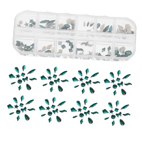 EXQUIMEUBLE 120 Stück Nagelbohrer Nagelkunst-edelsteine Nageldekor Nagelkunstpolitur Nagelanhänger Mit Flacher Rückseite Nagelkunst-anhänger Punk-nagelanhänger Nagel Charms Strasssteine Green von EXQUIMEUBLE