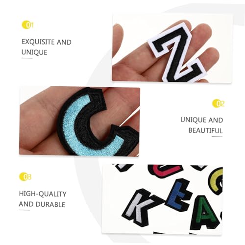 EXQUIMEUBLE 2 Sätze Bügelflicken Alphabet Patches zum Aufbügeln Bestickte Buchstaben Aufnäher DIY Kleidung Applikationen Langlebige Textil Flicken für Jeans Jacken Rucksäcke von EXQUIMEUBLE