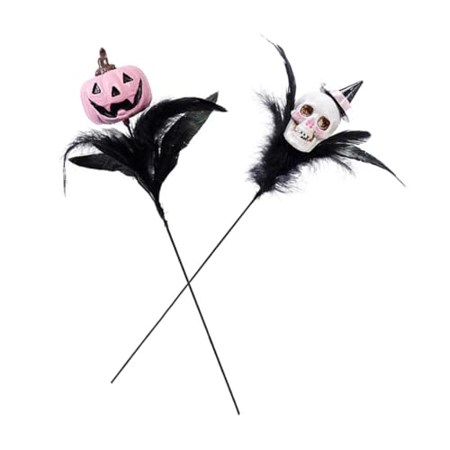 EXQUIMEUBLE 2 Stück Künstliche Halloween-stiele mit Schädelkopf Dekorative Gothic Blumenzweige mit Federn Leichte Halloween-Dekoration für DIY Basteln Party Gruselige Tischdeko und Haunted EXQUIMEUBLE 2 Stück Künstliche Halloween-stiele mit Schädelkopf Dekorative Gothic Blumenzweige mit Federn Leichte Halloween-Dekoration für DIY Basteln Party Gruselige Tischdeko und Haunted von EXQUIMEUBLE