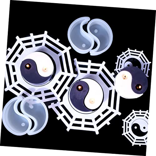EXQUIMEUBLE 2 Stück Silikon Kerzengießform Tai Chi Muster Geruchsneutral Antihaftbeschichtet Vielseitig für DIY Duftkerzen Seifen Handwerk Leicht zu Reinigen für Kreative Heimdekoration von EXQUIMEUBLE