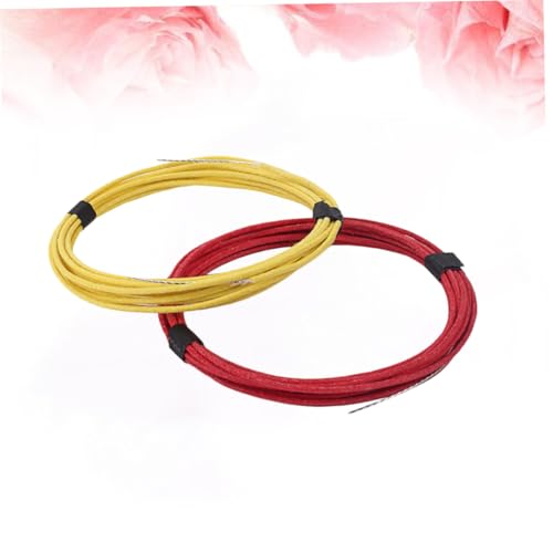 EXQUIMEUBLE 2 Stück Vintage Awg Gitarren Pickup Draht Vorverzinntes Stoffummanteltes Litzenkabel für Einfache Verdrahtung und Löten Geeignet für Gitarren und Schaltpläne Gelb von EXQUIMEUBLE