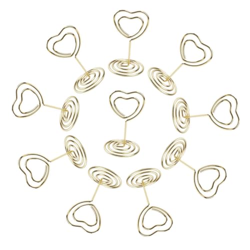 EXQUIMEUBLE 20 Stück Metall Memo Clip mit Ständer Fotohalter und Tischkartenhalter Stabile Platzkartenhalter für Fotos Notizen Karten Vielseitiger Kartenhalter für Büro Party Hochzeit von EXQUIMEUBLE