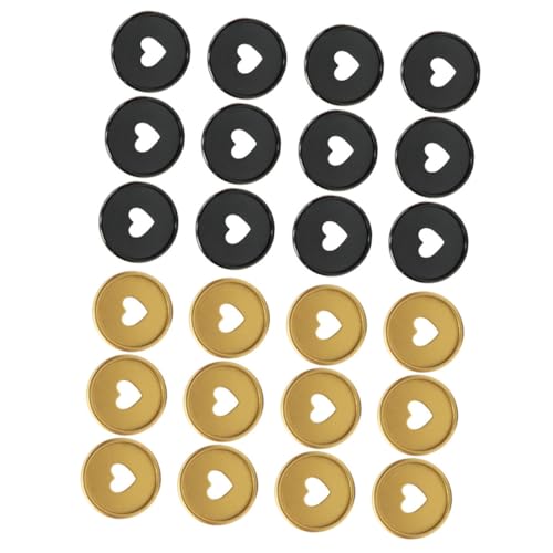 EXQUIMEUBLE 24 Stück Teiliges Bindescheiben Discbound Discs Herzform Lose Buchbinderinge Leicht Tragbar Glatt Verarbeitet für Notizbücher Planer DIY Büro Schule Zuhause Gold und Schwarz von EXQUIMEUBLE