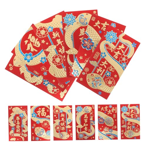 EXQUIMEUBLE 36 Stück 2025 Frühlingsfest Roter Umschlag Neujahr Roter Umschlag Neujahrsgeldumschläge Chinesisches Rotes Päckchen Schlangenrote Umschläge Chinesisches Neujahr Hongbao Rotes von EXQUIMEUBLE