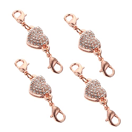 EXQUIMEUBLE 4 STÜCKE Teiliges Herzförmige Schmuckverbinder in Roségold mit Strass Kettenverlängerung und Armbandverschluss für DIY Schmuckherstellung Passend für Halsketten und Armbänder EXQUIMEUBLE 4 STÜCKE Teiliges Herzförmige Schmuckverbinder in Roségold mit Strass Kettenverlängerung und Armbandverschluss für DIY Schmuckherstellung Passend für Halsketten und Armbänder von EXQUIMEUBLE