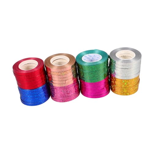EXQUIMEUBLE 48 Rollen Metallic Geschenkband für Partys pro Farben Je für Dekorationen Ballons und Feiertage von EXQUIMEUBLE