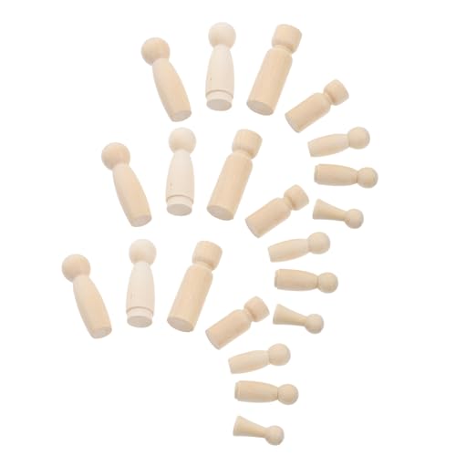 EXQUIMEUBLE 50 Stück Teiliges DIY Holzpuppen Unbehandelte Holzfiguren zum Bemalen Bastelbedarf Kreative Holzspielfiguren für Frühlingsbasteln und Wohnkultur von EXQUIMEUBLE