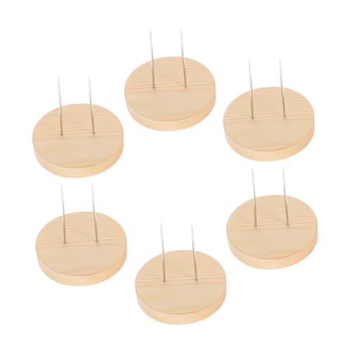 EXQUIMEUBLE 6 Stück Holzsockel Puppenständer mit Nadelhalter Stabile Basis für Häkelpuppen Plüschfiguren Vielseitig Einsetzbar zur Präsentation und Aufbewahrung Handgefertigter Puppen von EXQUIMEUBLE