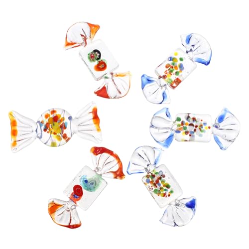 EXQUIMEUBLE 6 Stücke Glasbonbon Ornament Lebensechte Tischdekoration Buntes Japanischer Stil Eleganter Wohnschmuck von EXQUIMEUBLE