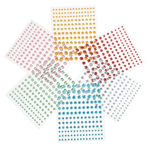 EXQUIMEUBLE 6Blätter Selbstklebende Edelstein Aufkleber für DIY Glitzernde Rhinestone Sticker für Gesicht Bastelprojekte Karten und Dekorationen Ab von EXQUIMEUBLE