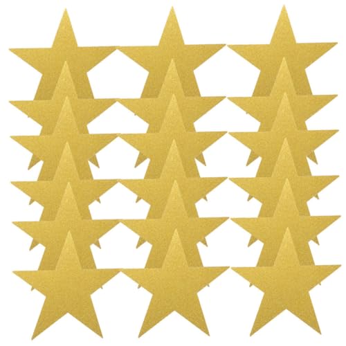 EXQUIMEUBLE 80 Stück Glitzernde Fünf Punkte Sterne aus Papier Große Dekorative Sternausschnitte für Klassenzimmer Pinnwand DIY und Partydekoration Stabile Glitzerfolie für Kreative Projekte von EXQUIMEUBLE