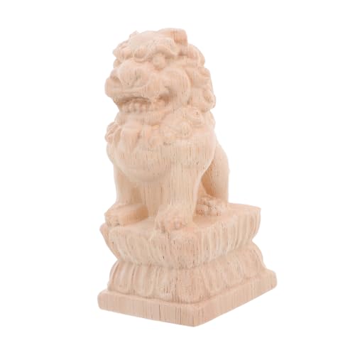 EXQUIMEUBLE Brücken-endstücke, Holz-löwen-Ornament: Chinesische Feng-Shui-wächterfigur, Unbehandelt, Blanko, Für Gartendekoration, Außenpfosten-Dekoration EXQUIMEUBLE Brücken-endstücke, Holz-löwen-Ornament: Chinesische Feng-Shui-wächterfigur, Unbehandelt, Blanko, Für Gartendekoration, Außenpfosten-Dekoration von EXQUIMEUBLE