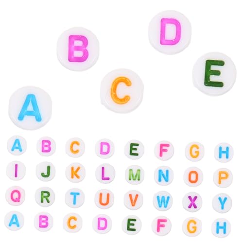 EXQUIMEUBLE Bunte Buchstabenperlen mit Großem Leichte DIY Schmuckperlen für Armbänder Halsketten Basteln Vielseitige Acrylperlen zum Auffädeln für Individuelle Schmuckherstellung von EXQUIMEUBLE