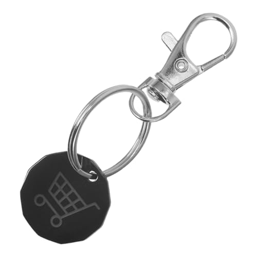 EXQUIMEUBLE Einkaufswagenchip Schlüsselanhänger aus Langlebigem Material Praktischer Shopping Cart Coin Token für Supermarktwagen und Körbe Stilvolles Tragbares Trolley Token Zubehör Schwarz von EXQUIMEUBLE