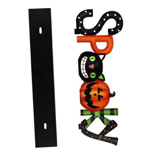 EXQUIMEUBLE Halloween Holzdeko Vivid Letters Design Hohler Holzbuchstaben Kreative Spooky Party Dekoration für Haus Büro Lebensechte Atmosphäre Foto Requisite von EXQUIMEUBLE