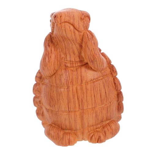 EXQUIMEUBLE Holz Schildkröten Skulptur Schildkröten Figur für Mikro Landschaft Handgefertigte Dekoration für Terrarium Sukkulenten und DIY Projekte von EXQUIMEUBLE