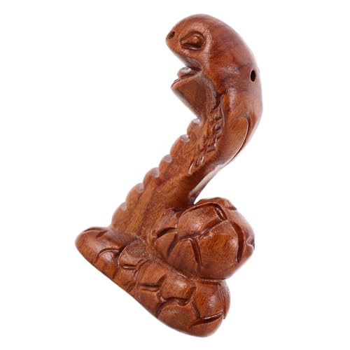 EXQUIMEUBLE Holzfigur Schlange Handgeschnitzte für Chinesisches Neujahr Holzskulptur Tierkreisornament für Zuhause Büro Symbol von EXQUIMEUBLE