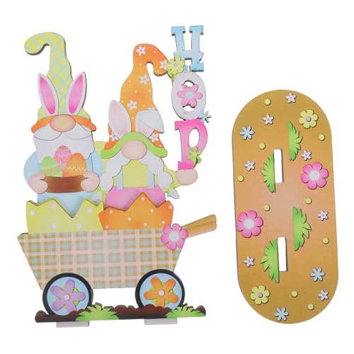 EXQUIMEUBLE Rustikale Osterdekorationen Kleine Holzfiguren Kreative GNOME Für Frühlingsfeiern Charmante Tischaufsätze Für Ostern Vielseitige Designs Für Jede Feierlichkeit von EXQUIMEUBLE