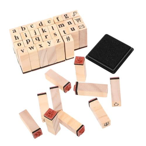 EXQUIMEUBLE Teiliges Holz Alphabet Stempel für Scrapbooking und Kartengestaltung Dekorative Mini Buchstaben Stempel für Journaling Vielseitige Bastelstempel für DIY Projekte im Büro und von EXQUIMEUBLE
