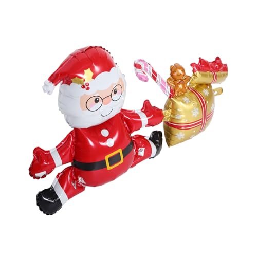EXQUIMEUBLE Weihnachtsmann Ballon Selbstklebend Weihnachtsfolie Fröhliche Dekorationen Mit Party Erwachsenen Für Ballon Dekoration Schnee Cartoon von EXQUIMEUBLE