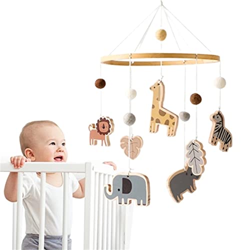 EXQULEG 1pc Baby Mobile Baby Windspiele, Holz Niedlich Panda Tiere Hängende Bettglocke mit Filzbällen, Kinderzimmer Hängende Bettglocke, Neugeborenen Geschenk für Baby Mädchen oder Jungen (Tiere) EXQULEG 1pc Baby Mobile Baby Windspiele, Holz Niedlich Panda Tiere Hängende Bettglocke mit Filzbällen, Kinderzimmer Hängende Bettglocke, Neugeborenen Geschenk für Baby Mädchen oder Jungen (Tiere) von EXQULEG