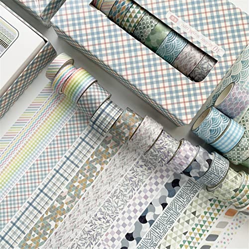 EXQULEG 30 Rollen Washi Tape Set, Dekorative Klebebander, DIY Washi Masking Tape, Masking Tape Klebeband Set für Kunst, DIY Handwerk, Tagebuch, Hobel, Sammelalbum, Verpackung (B) von EXQULEG