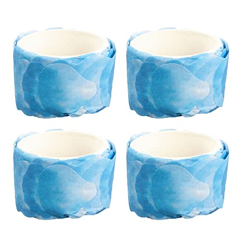 EXQULEG 4 Rolle Washi Tape Set Blütenblatt Art Abdeckband, Dekorative Klebeband für Scrapbooking DIY Handwerk (Himmelblau,Kleine Blütenblätter) von EXQULEG