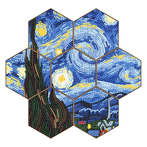 EXQULEG Diamond Painting Untersetzer, Diamond Art Untersetzer, 5D DIY Diamant Malerei Untersetzer für Anfänger, Erwachsene und Kinder, Bastelbedarf (BD701) von EXQULEG