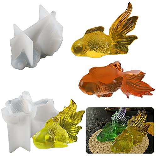 EXQULEG Epoxidharz Fischform Koi Fisch Harz Casting Formen Koi Fisch Silikonharzform, Epoxidharz Gießform Resin Formen, für DIY Herstellung Dekoration Bonsai, Fondant Kuchen Dekorieren EXQULEG Epoxidharz Fischform Koi Fisch Harz Casting Formen Koi Fisch Silikonharzform, Epoxidharz Gießform Resin Formen, für DIY Herstellung Dekoration Bonsai, Fondant Kuchen Dekorieren von EXQULEG