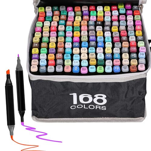 EXTRALINK Alkoholmarker Filzstifte 168 Stück, 2 Sekunde Schnell Trocknende Stifte Set, Marker Stifte mit Doppelseitige Spitze, Lebendige Tintenfarbe, Stifte mit Tragetasche, Zeichnung, Manga EXTRALINK Alkoholmarker Filzstifte 168 Stück, 2 Sekunde Schnell Trocknende Stifte Set, Marker Stifte mit Doppelseitige Spitze, Lebendige Tintenfarbe, Stifte mit Tragetasche, Zeichnung, Manga von EXTRALINK