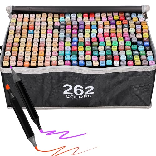 EXTRALINK Alkoholmarker Filzstifte 262 Stück, 2 Sekunde Schnell Trocknende Stifte Set, Marker Stifte mit Doppelseitige Spitze, Lebendige Tintenfarbe, Stifte mit Tragetasche, Zeichnung, Manga EXTRALINK Alkoholmarker Filzstifte 262 Stück, 2 Sekunde Schnell Trocknende Stifte Set, Marker Stifte mit Doppelseitige Spitze, Lebendige Tintenfarbe, Stifte mit Tragetasche, Zeichnung, Manga von EXTRALINK