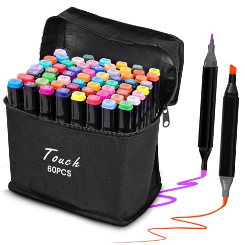 EXTRALINK Alkoholmarker Filzstifte 60 Stück, 2 Sekunde Schnell Trocknende Stifte Set, Marker Stifte mit Doppelseitige Spitze, Lebendige Tintenfarbe, Stifte mit Tragetasche, Zeichnung, Manga EXTRALINK Alkoholmarker Filzstifte 60 Stück, 2 Sekunde Schnell Trocknende Stifte Set, Marker Stifte mit Doppelseitige Spitze, Lebendige Tintenfarbe, Stifte mit Tragetasche, Zeichnung, Manga von EXTRALINK