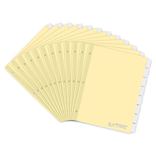 Ordner-Trennblätter, 8 Registerkarten für 3-Ringordner, 12 Sets Ordner-Trennblätter mit Registerkarten (insgesamt 96 Registerkarten für Ordner) – Papier-Trennblätter mit einführbaren transparenten von EXTRIC