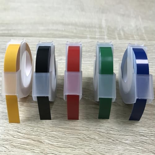 EXTRWORY Mehrfarbiges Prägeband für Etikettierer, mehrfarbiges Etikettenmacher, Prägeband, Nachfüllband, 6 mm x 3 m, für MOTEX Dy-mo, konkaves und konvexes manuelles Etikettenband von EXTRWORY