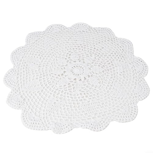 EXTRWORY Runde Tischdecke, gehäkelt, für Mitteltisch, Weiß, 40 cm, Landhausstil EXTRWORY Runde Tischdecke, gehäkelt, für Mitteltisch, Weiß, 40 cm, Landhausstil von EXTRWORY