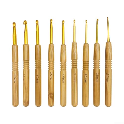 Stricknadel- und Häkelnadel-Set, 9-teilig, mit Aluminium-Griffen, entworfen für lang anhaltenden Komfort und reibungslose Garnbewegung in verschiedenen Größen (A) von EXTRWORY