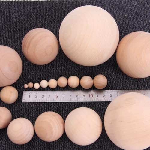 EXTRWORY Unlackierte Holzkugeln, 30 mm bis 60 mm Durchmesser, natürliches Hartholz, bereit zum individuellen Gestalten (60 mm) von EXTRWORY