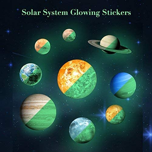 Extsud Neun Planeten Wandsticker Leuchtaufkleber Leuchtsticker Sonne Erde fluoreszierend Wandaufkleber Hausdekoration für Schlafzimmer Wohnzimmer Kinderzimmer Extsud Neun Planeten Wandsticker Leuchtaufkleber Leuchtsticker Sonne Erde fluoreszierend Wandaufkleber Hausdekoration für Schlafzimmer Wohnzimmer Kinderzimmer von EXTSUD