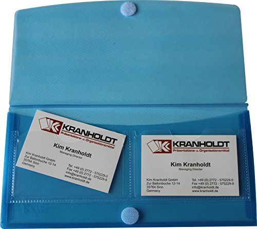 Dokumententaschen Sammelmappen Sichttaschen DIN Lang quer transparent blau- Dokumentenmappe mit 2 Visitenkartentaschen, Klappe und Klettverschluss - 10 Stück Dokumententaschen Sammelmappen Sichttaschen DIN Lang quer transparent blau- Dokumentenmappe mit 2 Visitenkartentaschen, Klappe und Klettverschluss - 10 Stück von EXXO by HFP