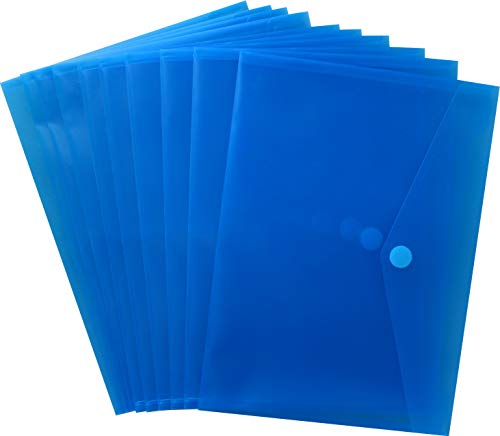 Dokumententaschen mit Klettverschluss A4 quer trans.blau - 10 Stück von EXXO by HFP