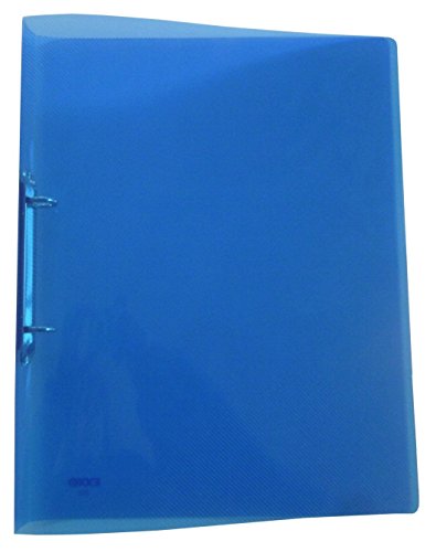 EXXO by HFP 22228 Ringbuch 2 Ringe Kunststoff für bis zu 40 Blatt mit selbstklebendem Rückenschild, transparent blau von EXXO by HFP