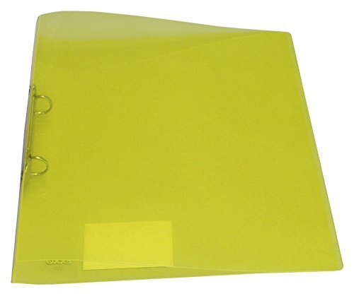 EXXO by HFP 22236 Ringbuch 2 Ringe Kunststoff für bis zu 40 Blatt mit selbstklebendem Rückenschild, transparent limone von HFP