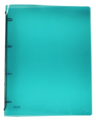 EXXO by HFP 22432 Ringbuch 4 Ringe Kunststoff für bis zu 40 Blatt mit selbstklebendem Rückenschild, transparent türkis von HFP