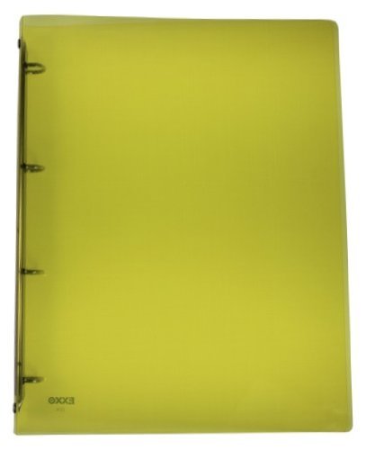 EXXO by HFP 22436 Ringbuch 4 Ringe Kunststoff für bis zu 40 blatt mit selbstklebendem Rückenschild, transparent limone von EXXO by HFP