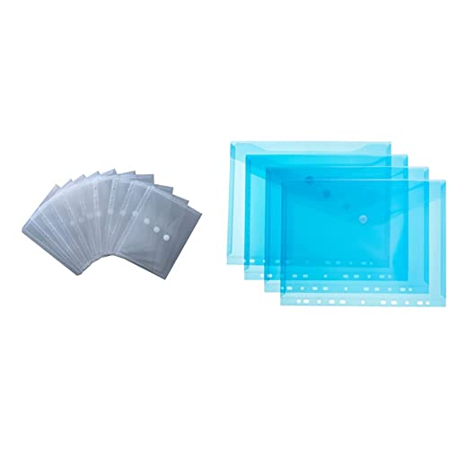 EXXO by HFP 35061 Dokumententaschen Sammelmappen Sichttaschen A5 transparent natur - zum Abheften - 10 Stück & 35326 Dokumententaschen Sammelmappen Sichttaschen A4 transparent blau - 10 Stück EXXO by HFP 35061 Dokumententaschen Sammelmappen Sichttaschen A5 transparent natur - zum Abheften - 10 Stück & 35326 Dokumententaschen Sammelmappen Sichttaschen A4 transparent blau - 10 Stück von EXXO by HFP